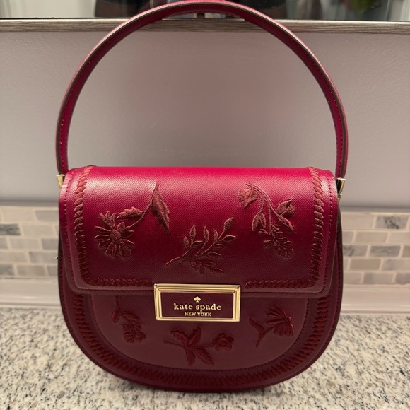 Kate Spade Reegan Botanical Embroidered Saddle Bag Crossbody - Picture 5 of 15